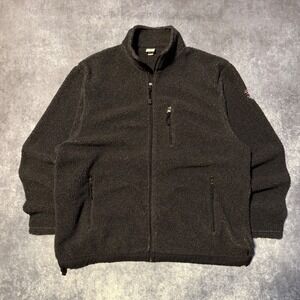 Y2K Old Navy Outdoor Deep Pile Fleece Jacket Full Zip Charcoal‎ Gray Men XL